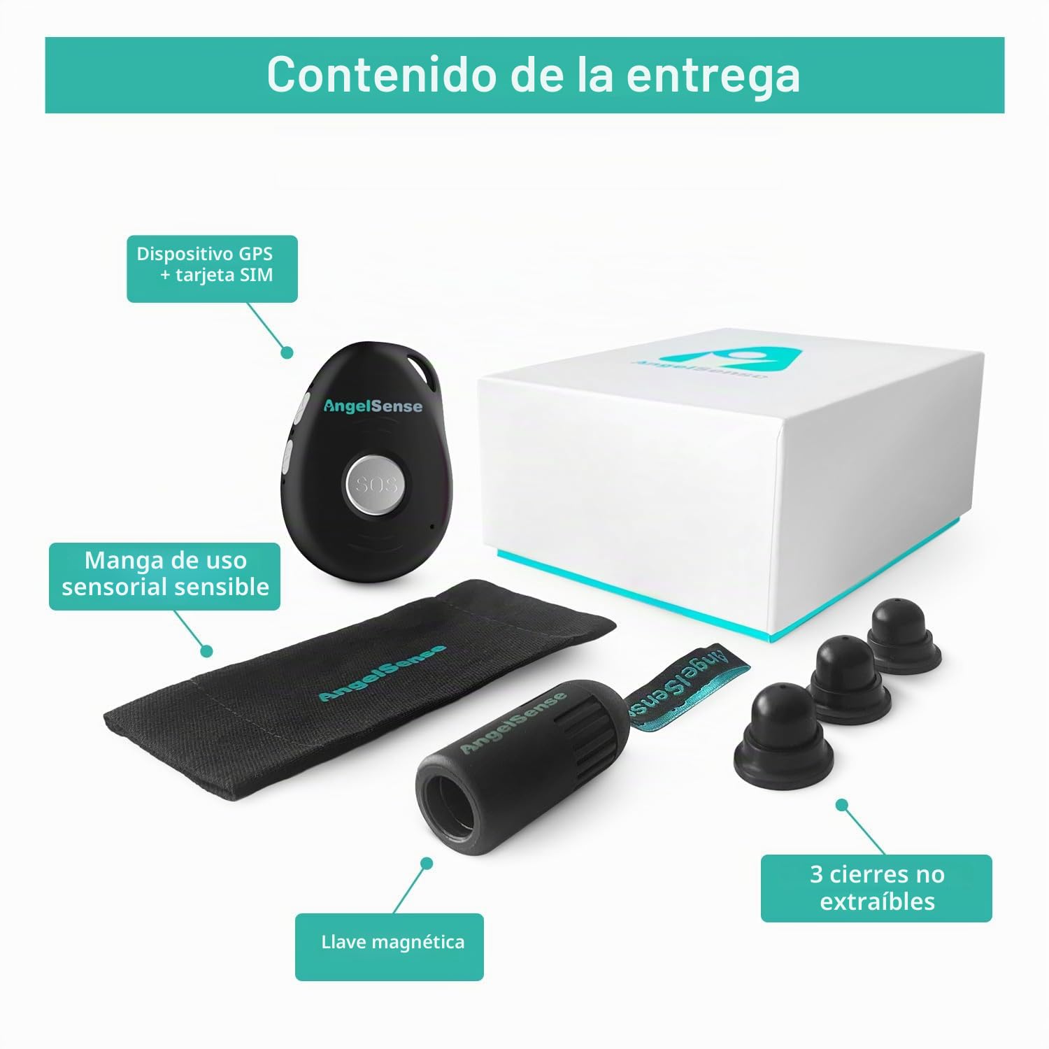 AngelSense Rastreador GPS personal para niños, adolescentes, autismo, necesidades especiales, ancianos, demencia - Altavoz de respuesta automática de 2 vías y botón SOS - Seguimiento de autobús