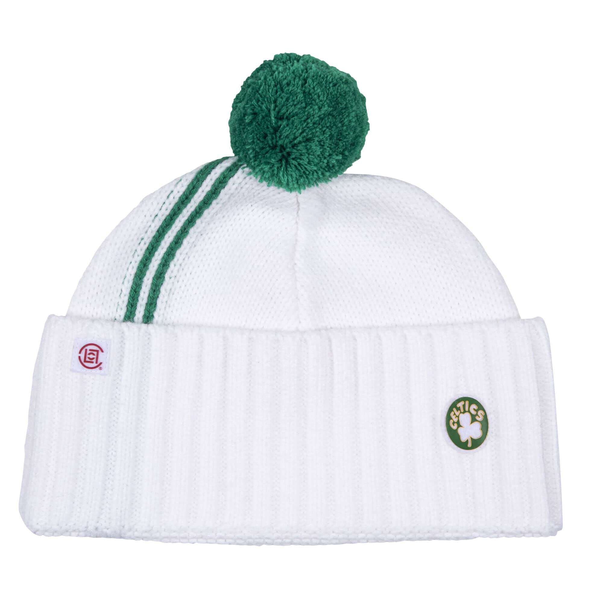 Mitchell & Ness x Clot Boston Celtics White Pom Beanie Hat BCEWHGN