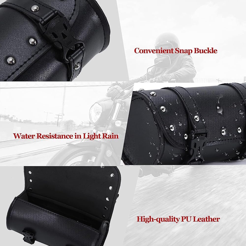 Universal Motorrad Satteltasche Schwarz - Wasserdicht Mit Befestigungsgurten