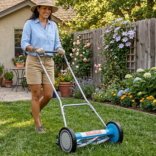Image of American Lawn Mower Company 2815-18 18-Inch 5-Blade Reel Push Lawn Mower