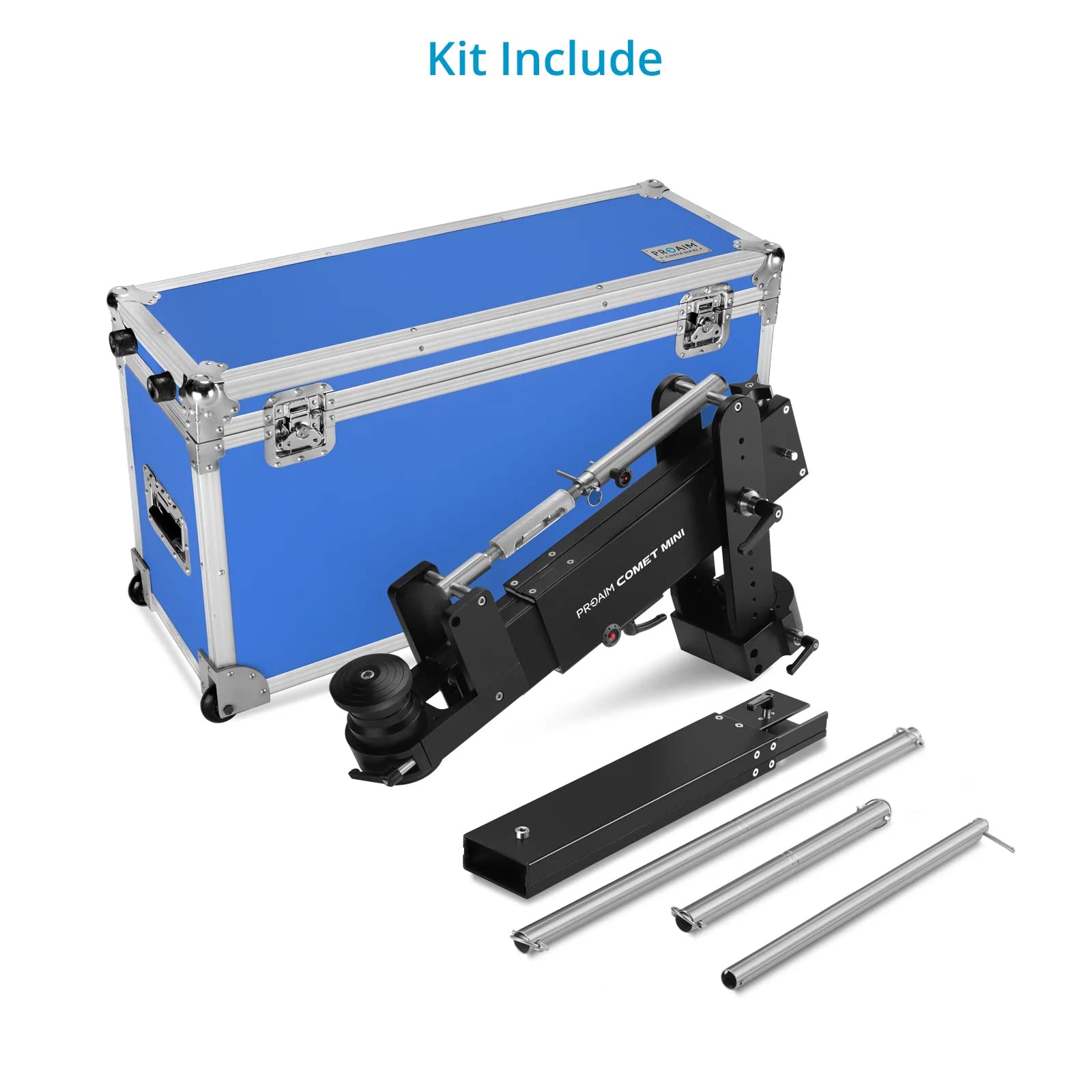 Grúa PROAIM Comet Mini 4,5ft telescópica Euro/Elemac para cámara 50 kg | Grúa para planos en espacios reducidos; brazo extensible 70” con giro 360° e inclinación bloqueable para cámara