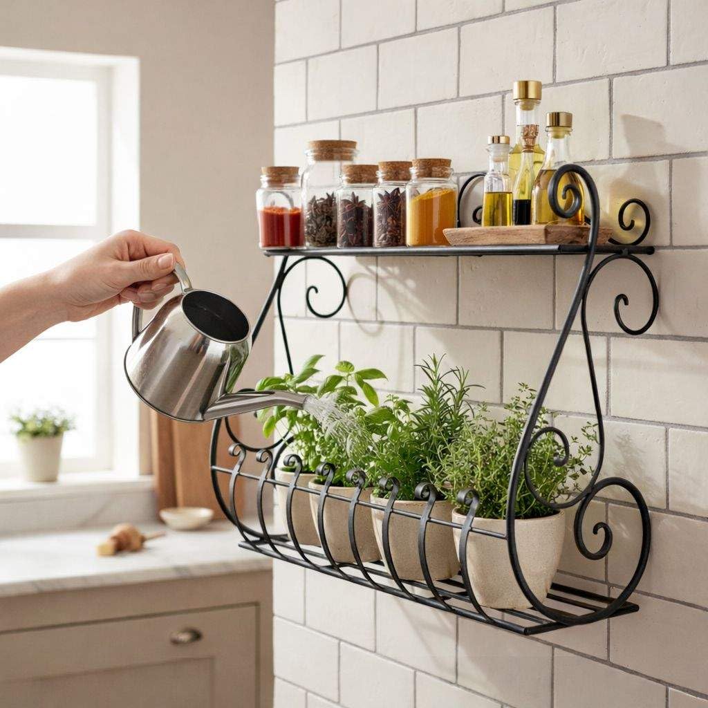 DanDiBo Sebino - Scaffale per erbe aromatiche, da cucina, da balcone, da parete, in metallo, colore nero, 50 cm