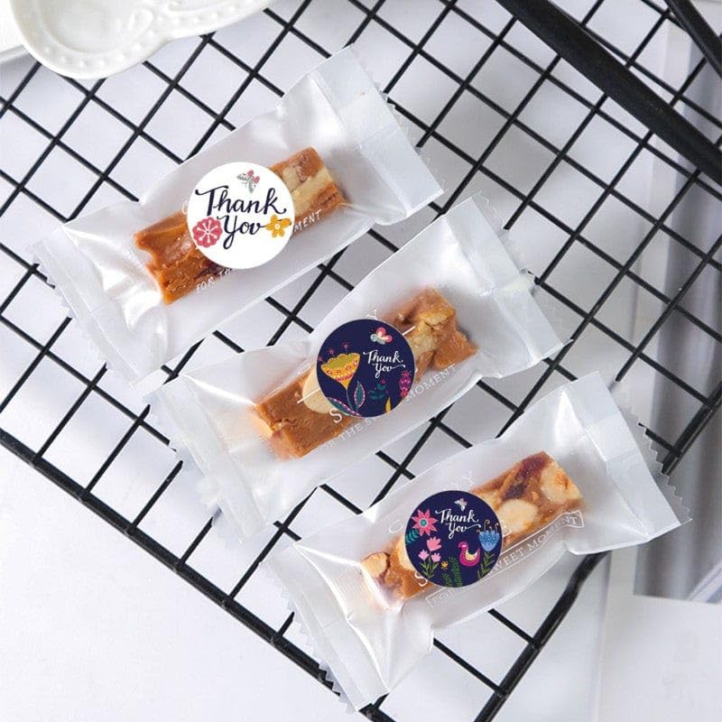 Image of Alokik Enterprise 2000 Pcs Thank You Watercolor Stickers, Round Thank You Adhesive Sticker for Small Business Wedding Supplies Packing Stickers Gift Wrap (500 in 1 Decorative Stickers Roll)