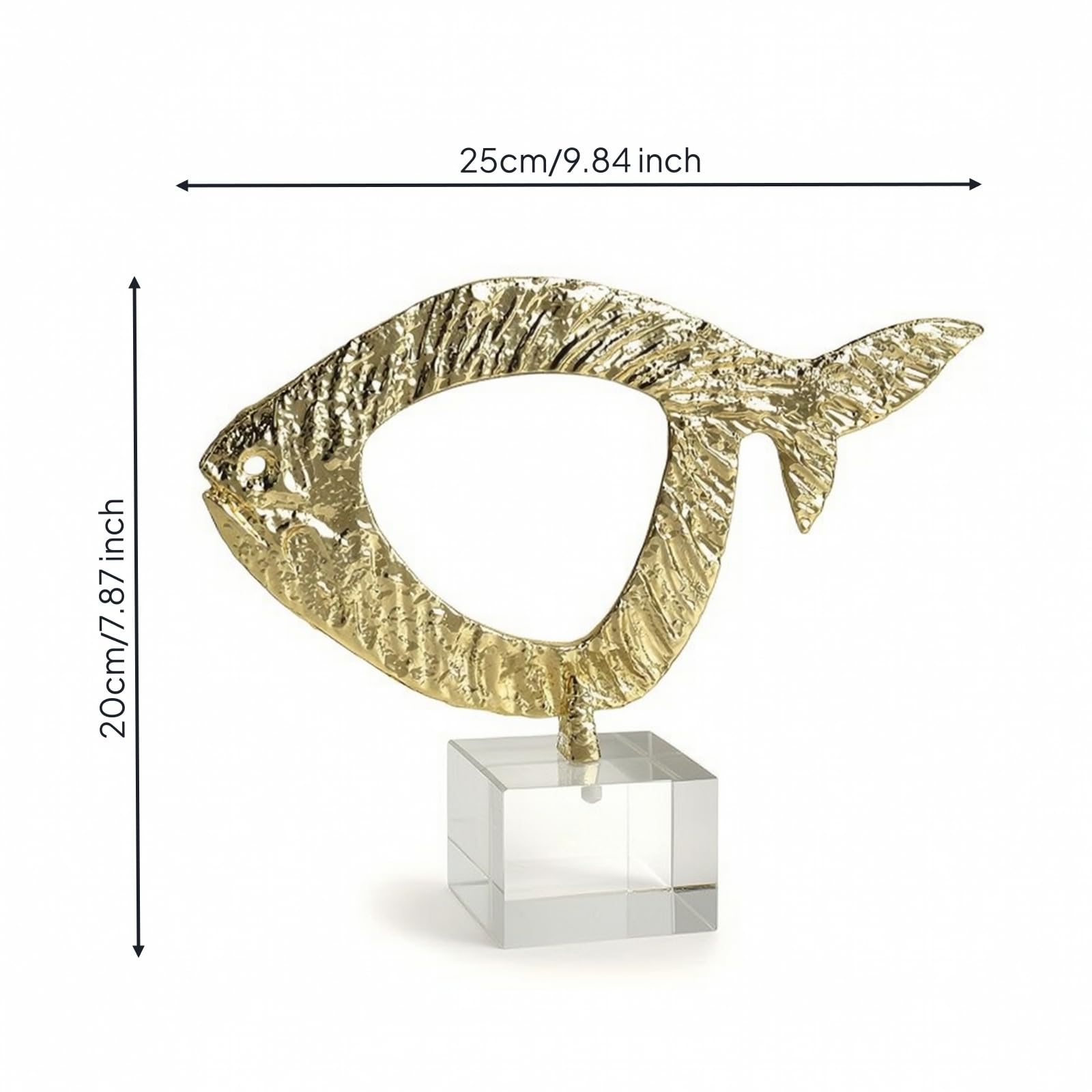 Escultura Decorativa Moderno Estatua Ornamental Figura de Mesa con Aleación Metálica y Base de Cristal Acabado Brillante Adecuada para Salón, 250 70 200mm