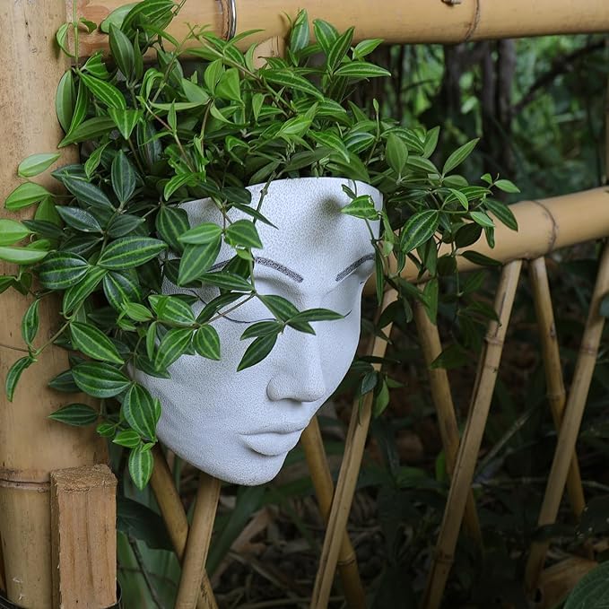 Wishbot Wall Hanging Planter For Indoor/Outdoor, Unique Face Design, Durable Material, Holds Succulents And Small Plants, Off-White (B0D3X8GWGF) Amazon Price History, Amazon Price Tracker