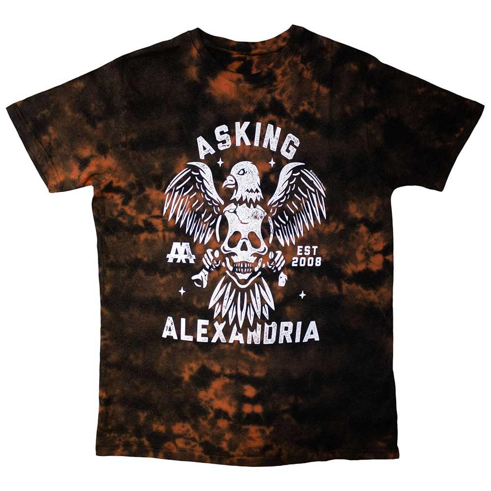 Asking Alexandria Eagle Skull Snow Wash T Shirt XL Red