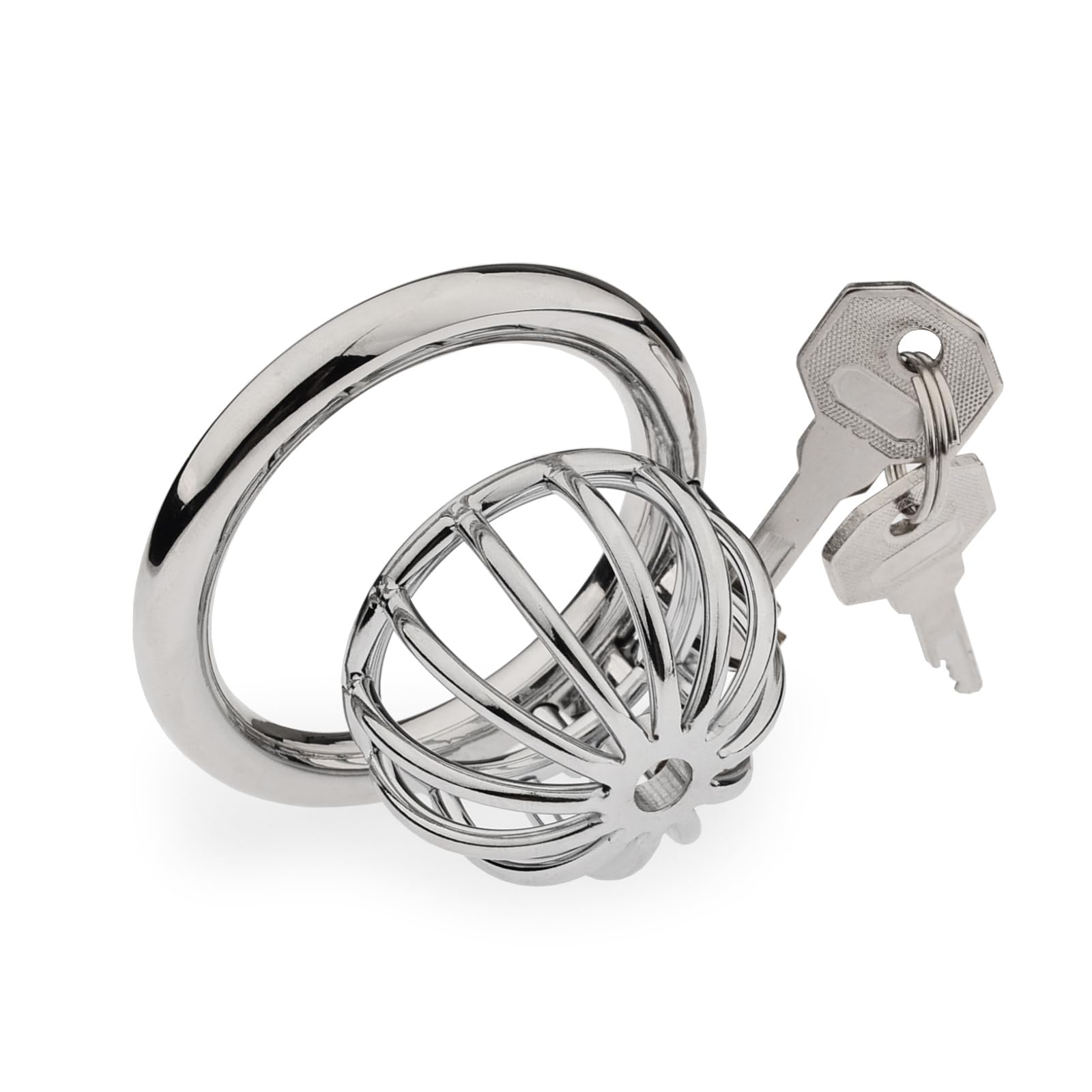 BDSMJOY Cages de Chasteté Acier inoxydable, Pénis Sex toys jouet sexualité couple Sextoy homme, Cage de chasteté respirante Pour Punition Sextoyse Couple (45mm)