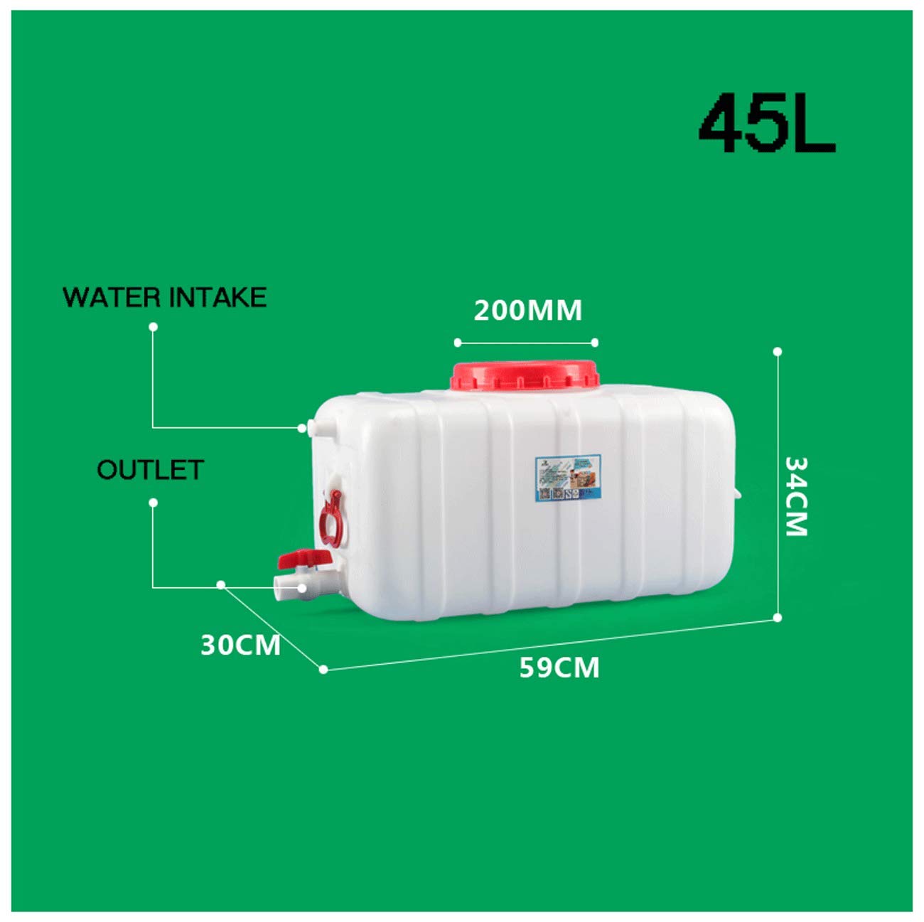 Réservoir d'eau Seau d'eau, réservoir d'eau Pliable et Portable de 45 L, réservoir d'eau pour Camping randonnée pêche Escalade Pique-Nique BBQ Voyage Utilisation en extérieur (45 L)