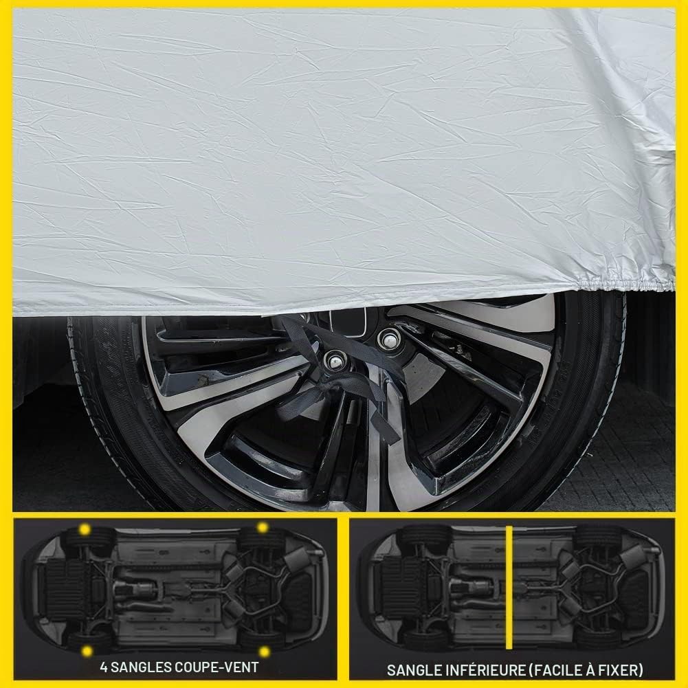 Blueshyhall Housse de Voiture Pickup, Tissu pour Ranger Hilux Tacoma Navara et Plus, 5,4 x 2 M Housse de Pick-Up 210T, Housse de Voiture Complète, Imperméable Bâche Intérieure et Extérieure