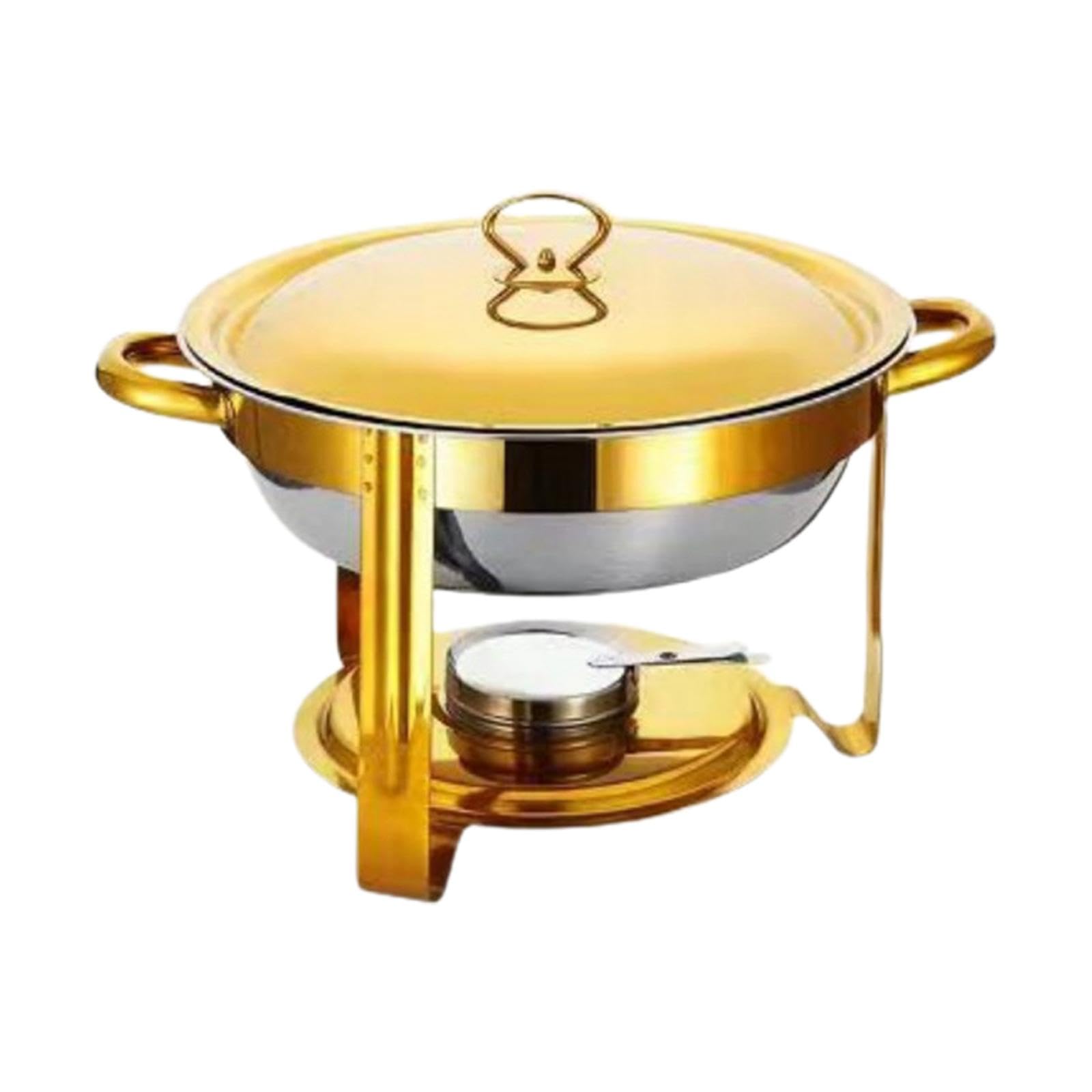 Chafing dish rond en acier inoxydable or pour buffet et restauration