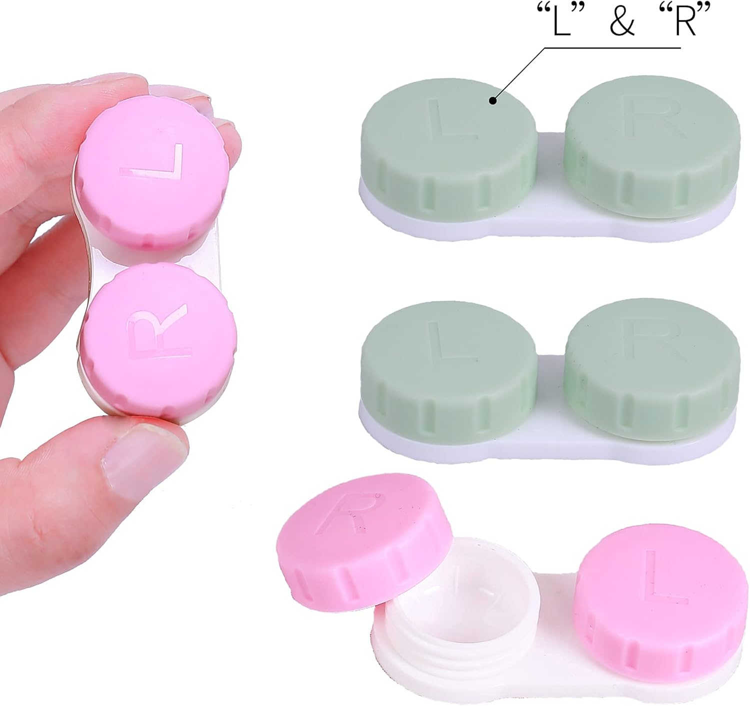 Contact Lenses Case Kit, Marble Contact Lens Case with Mirror,Portable Contact Box Travel Kit with Lens Cleaner Solution Bottle Tweezers Remover for Outdoor and Office Daily Use : Health & Household
