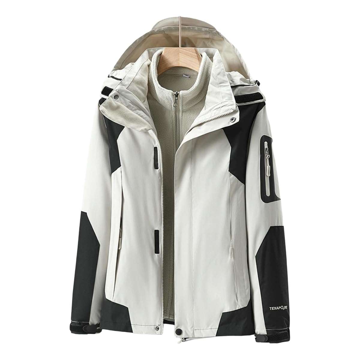 Chaqueta impermeable 3 en 1 para senderismo urbano y montaña mujer blanca SG