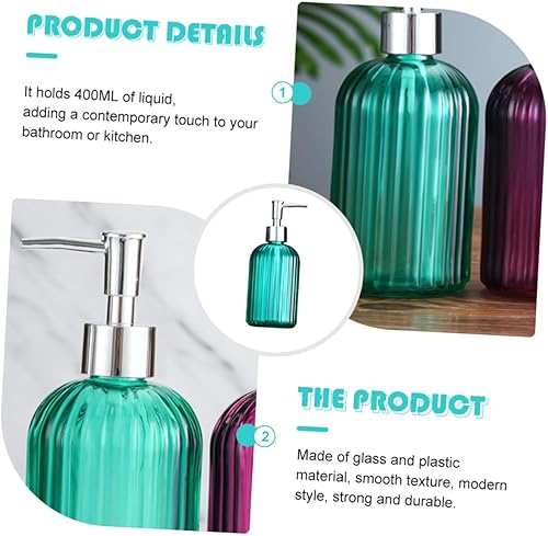 Miniatura 5 de Lurrose Refillable Glass Pump Bottle Hand Soap Dispenser for Bathroom Kitchen Shampoo Lotion Body Wash Liquid Soap Pump Jar