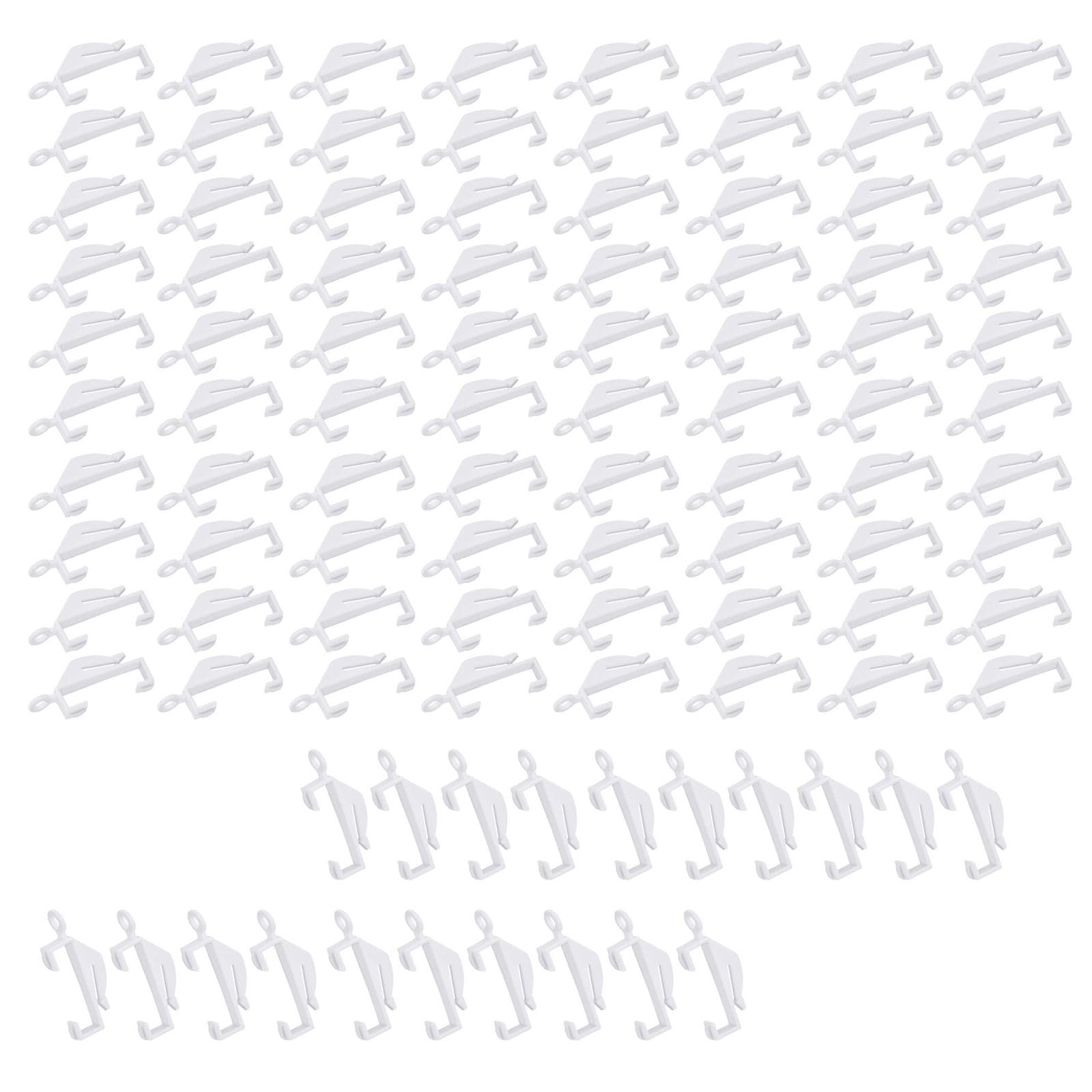 Elnwnnkc Of 100 Curtain Track Rollers Easy Glides Hooks for Seamlessly Window Dressings Curtain Side Rails Pulleys Gliders Gliders Hooks