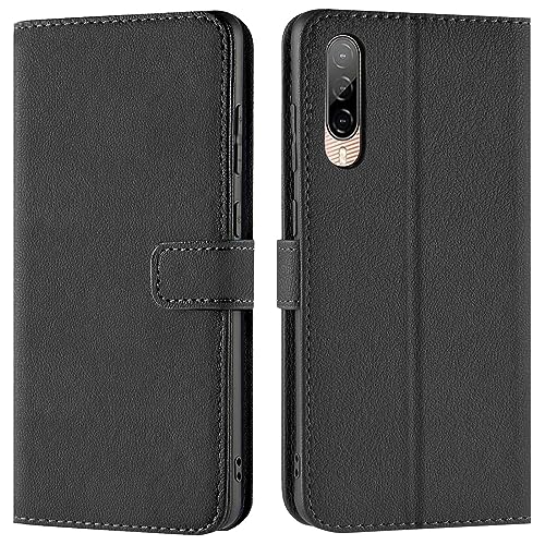 Verco Handyhülle für HTC Desire 22 Pro Hülle, Bookcase Tasche Flipcover für HTC Desire 22 Pro Case [Kartenfächer/Aufstellfunktion], Schwarz