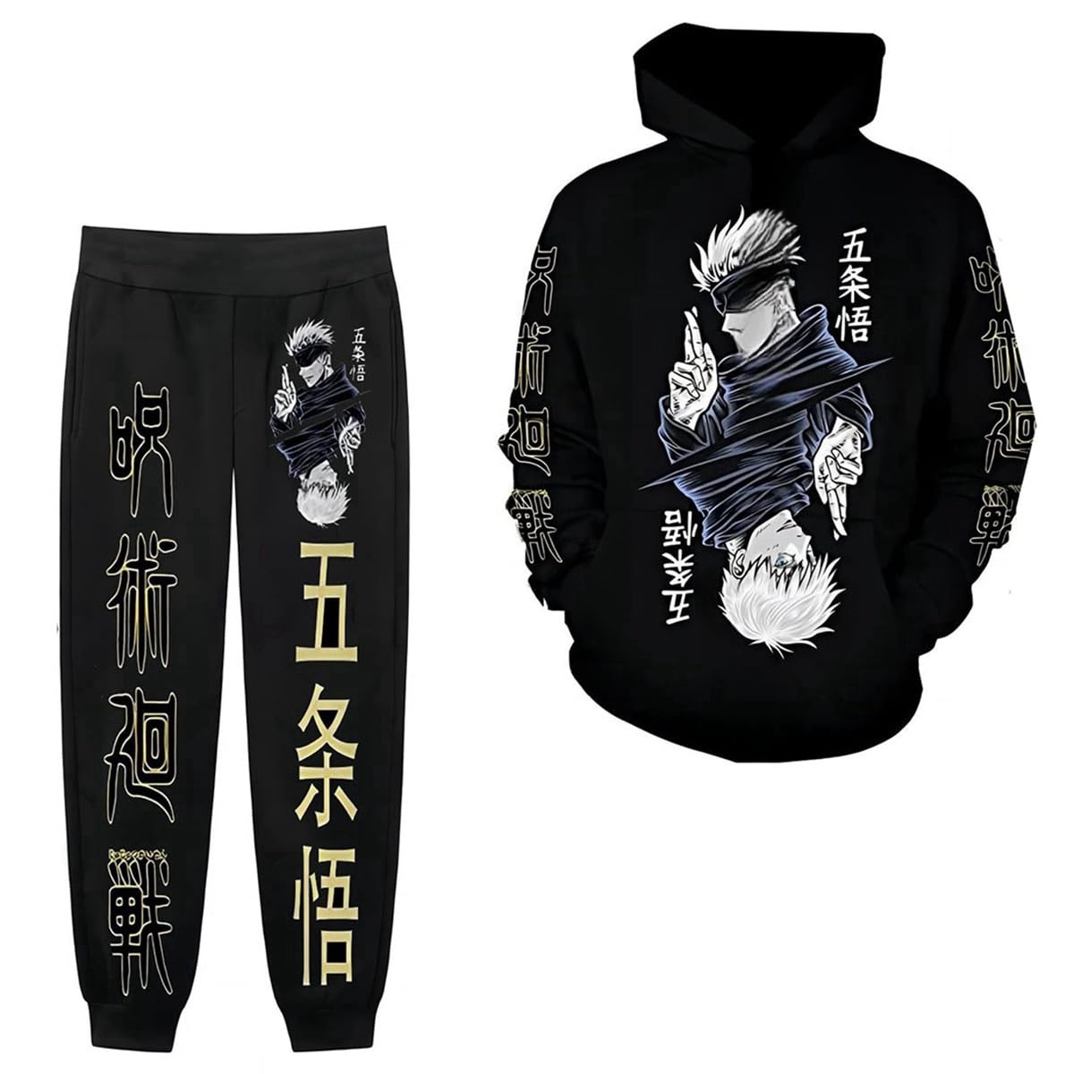 VolrathAnime Hoodies and Sweatpants Unisex Itadori Cosplay Fushiguro Megumi Cosplay Hooded Sweatshirts Tracksuits Suit
