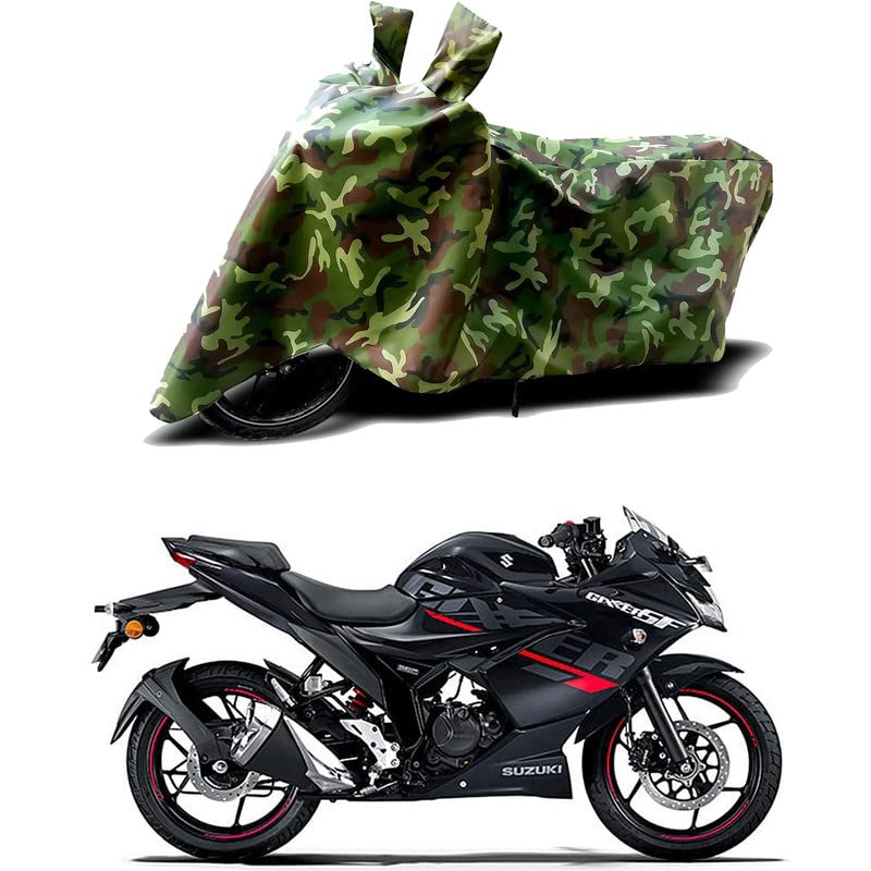 Image of 100% Water Resistant Bike Scooty Two Wheeler Body Cover Compatible for Suzuki Gixxer SF BS6 /UV-Rays /Heat Protection /Birds Dropping /Scratchproof /Dust Proof /Waterproof /All Varient[Green MJ]