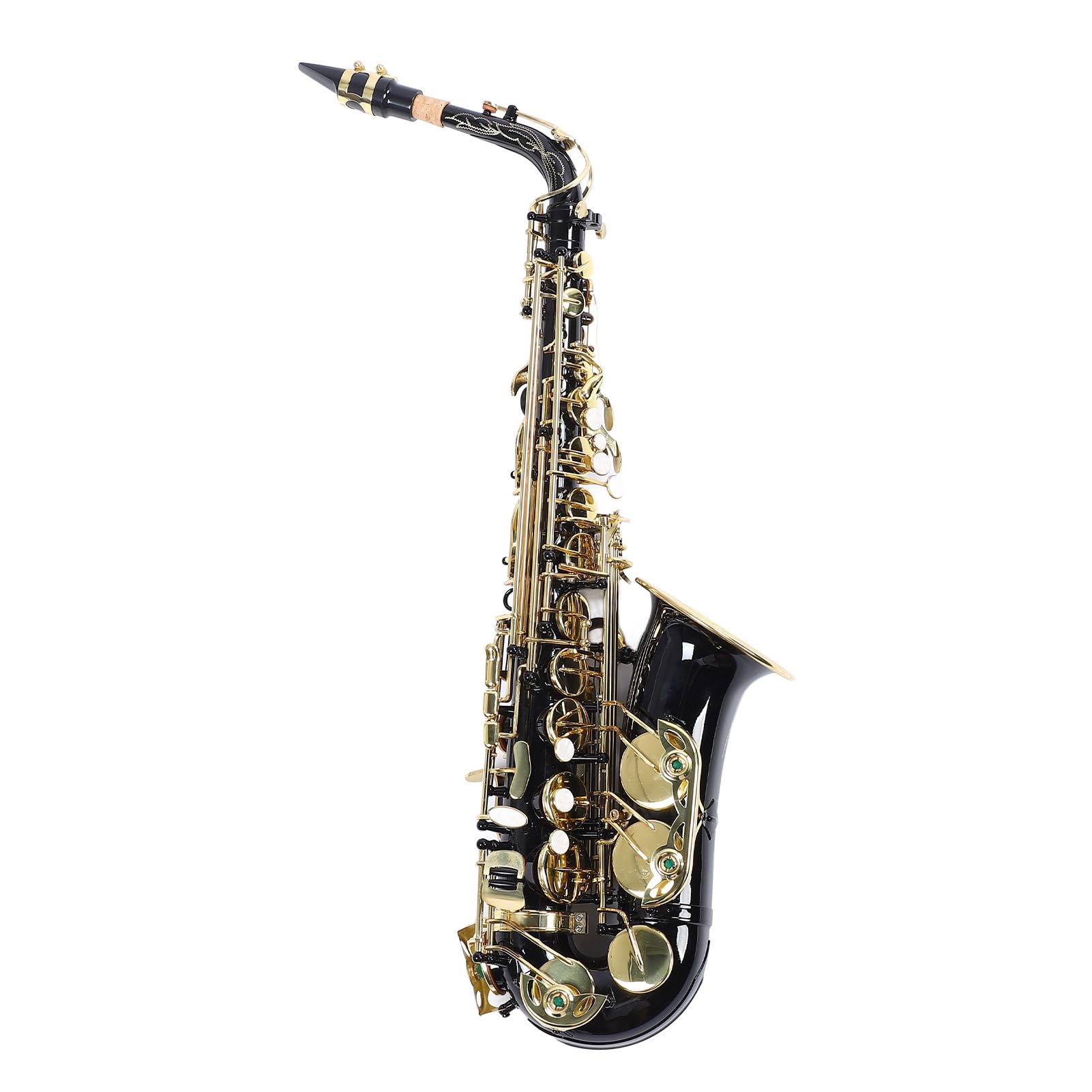 Walmeck BE Saksofon Altowy Mosiądz Złoty Czarny Instrument E Flat 82Z Zestaw do Czyszczenia Instrumentów Dętych Drewnianych