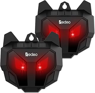 Redeo Solar Nocturnal Animal Repeller Predator Control Light Coyote Repellent Devices Waterproof Fox Raccoon Skunk Deer Deterrent with Red LED Lights for Garden Farm Chicken Coop (2)