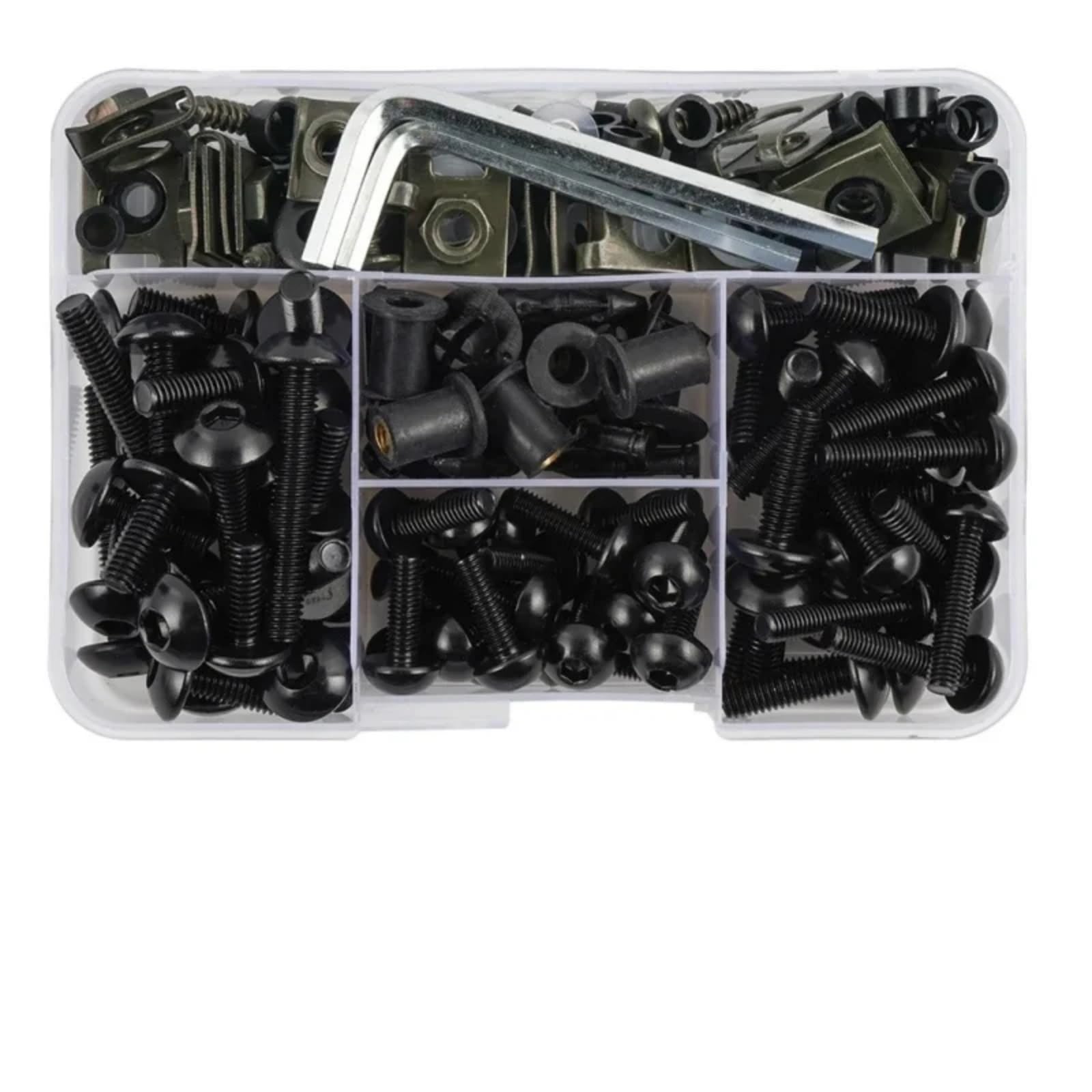 TONMHXA Verkleidungsschrauben Set Für Yamaha TDM 850, TDM 900, Tmax 500 - 190-teiliges Motorrad Schrauben Kit In Schwarz