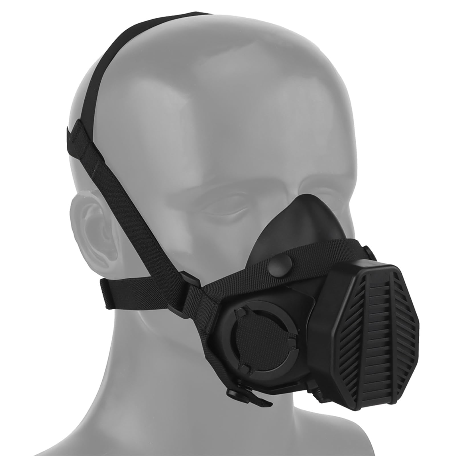Respirador Táctico Especial Micrófono Incorporado, Filtro Reemplazable Máscaras de Gas de Media Cara for Paintball Airsoft Wargame