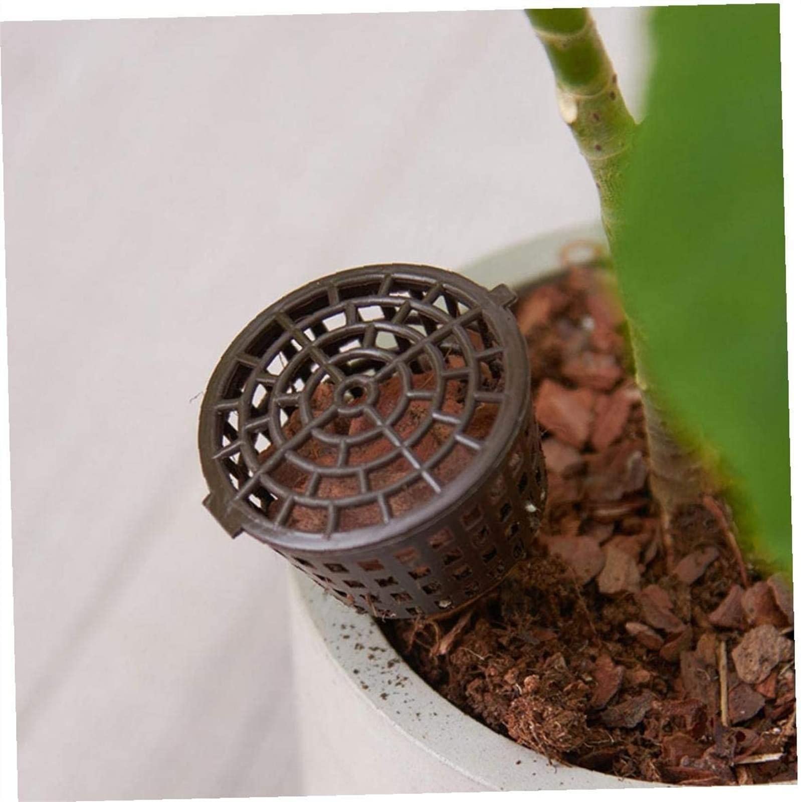 100 sztuk pojemnik na nawóz wielokrotnego użytku przenośny nawóz pokrywa Box kosz doniczki narzędzie ogrodnicze dla Bonsai kwiat orchidei mała roślina