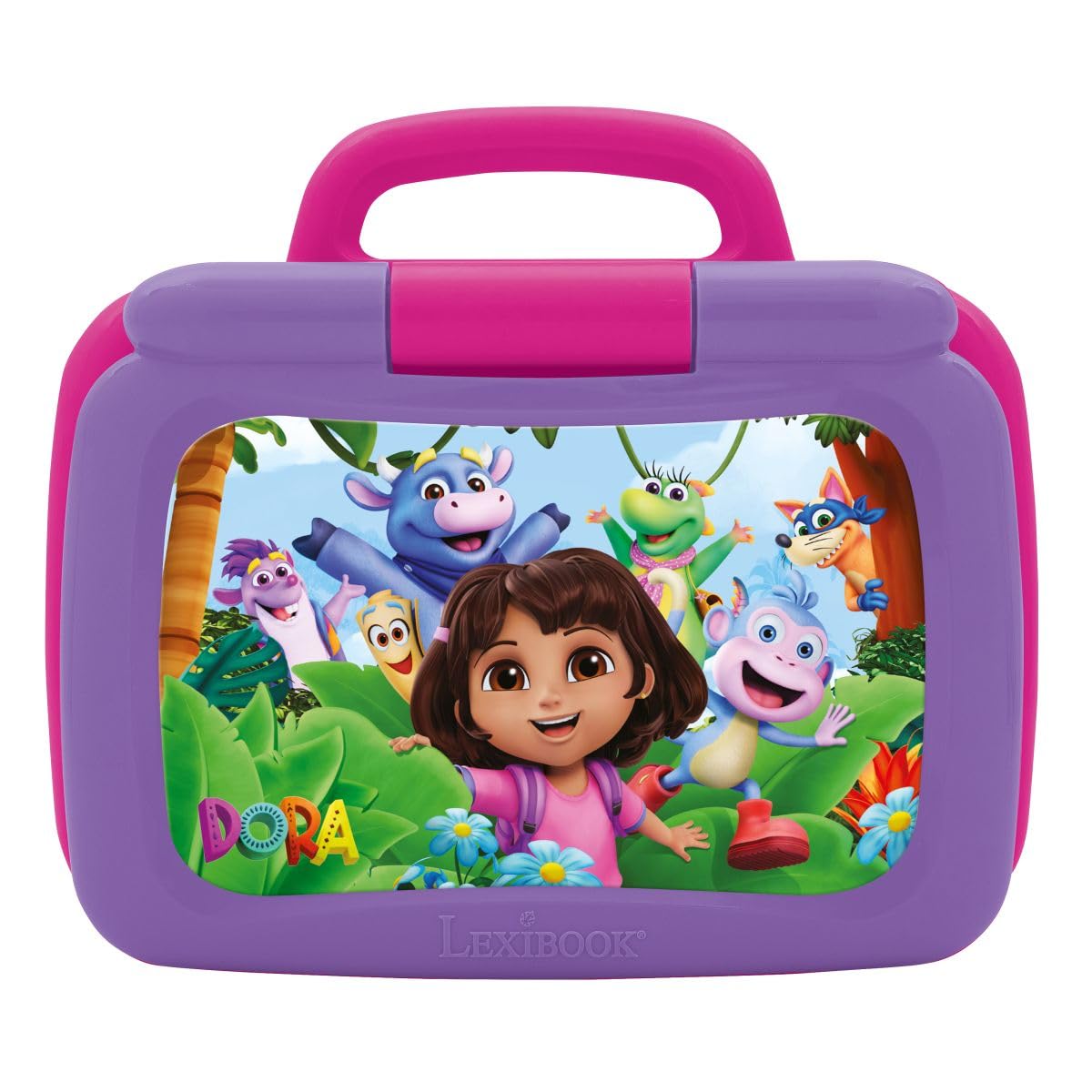 Lexibook, Power Kid® dwujęzyczny laptop edukacyjny Dora - 40 działań w języku francuskim i angielskim, różowy, JC398DORi1LXB