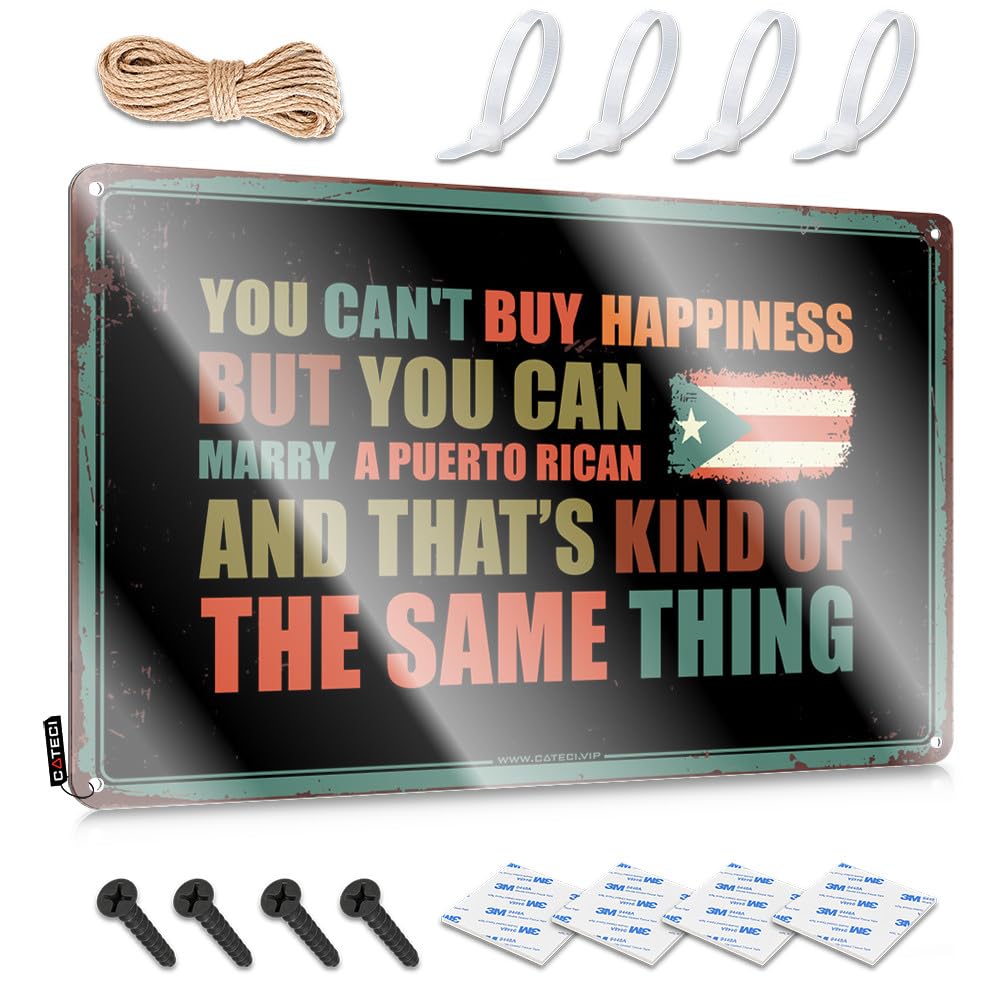 Fzfn Boys Colour You Can't Buy Happiness But You Can Marry A Puerto Rican Funny Vintage Signs Custom | Quality Essentials Decorative Wall Art(30X40cm)