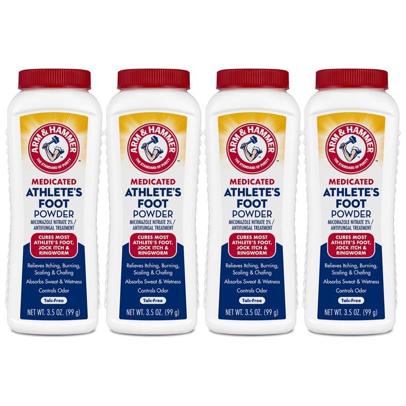 Arm & Hammer Athlete's Foot Powder - Antifungal Treatment for Feet with Baking Soda - Relieves Itching, Burning, and Odor - Clinically Proven Formula