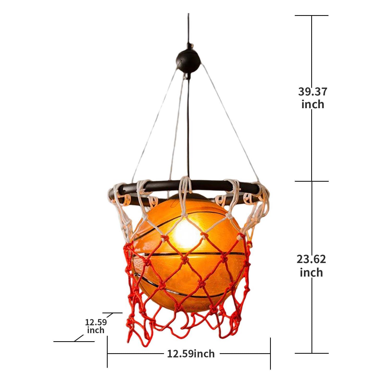 Baloncesto colgante de luz de cristal industrial lámpara de techo deportivo iluminación colgante luz para restaurante bar tienda de deportes 3