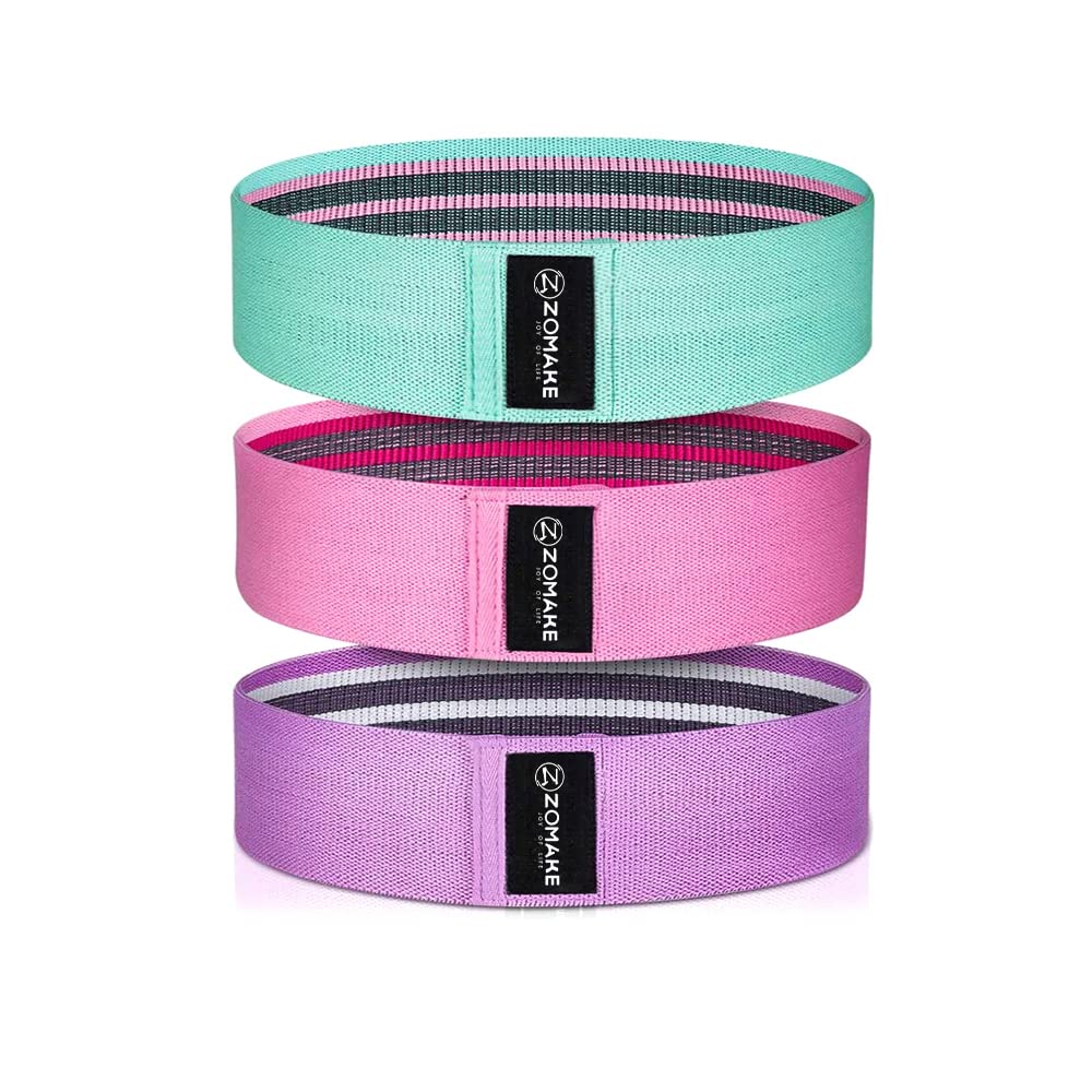 ZOMAKE Booty Bands for Working Out Fabric Resistance Bands Set of 3, Women Hip Bands Exercise Bands Non Slip Fitness Bands for Legs and Butt