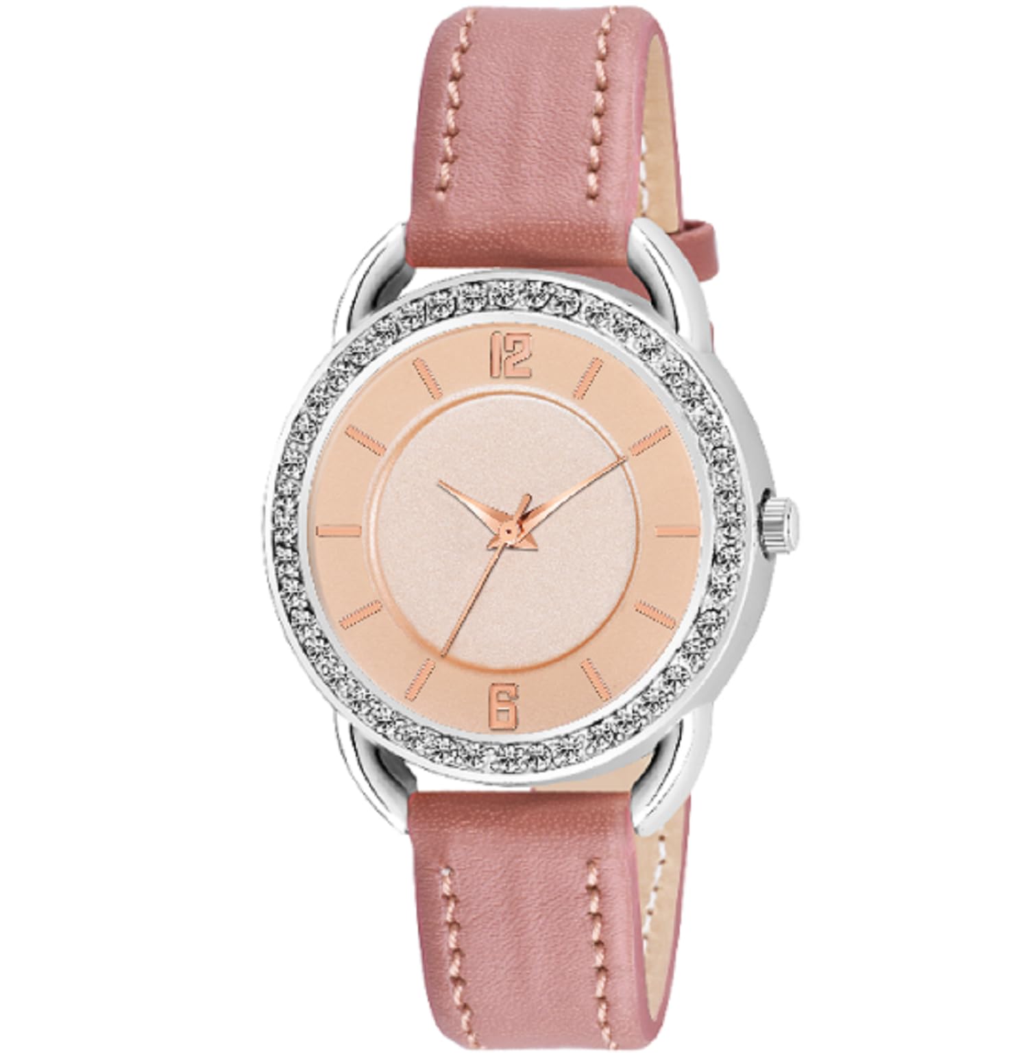 KIARVI GALLERY 6 to 12 SDM dial Leather Strap Analog Watch for Girls and Women(Black) (Peach) (B0CR6NZ9PQ) Amazon Price History, Amazon Price Tracker