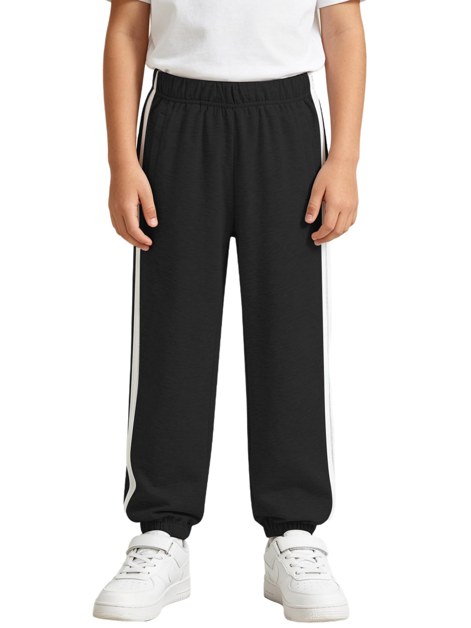 inhzoy Pantaloni Sportivi da Allenamento Basket Calcio Bambini e Ragazzi Pantalone Post Operatori con Cerniera Laterale Fitness Pantaloni della Tuta Sweatpants