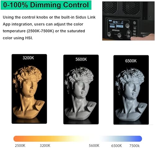 Miniatura 3 de Aputure Amaran P60c Panel LED de luz de video RGBWW 60w CRI 95+ TLCI 96+, CCT 2500K  7500K Control de aplicación, 10 iluminación FX con estuche de