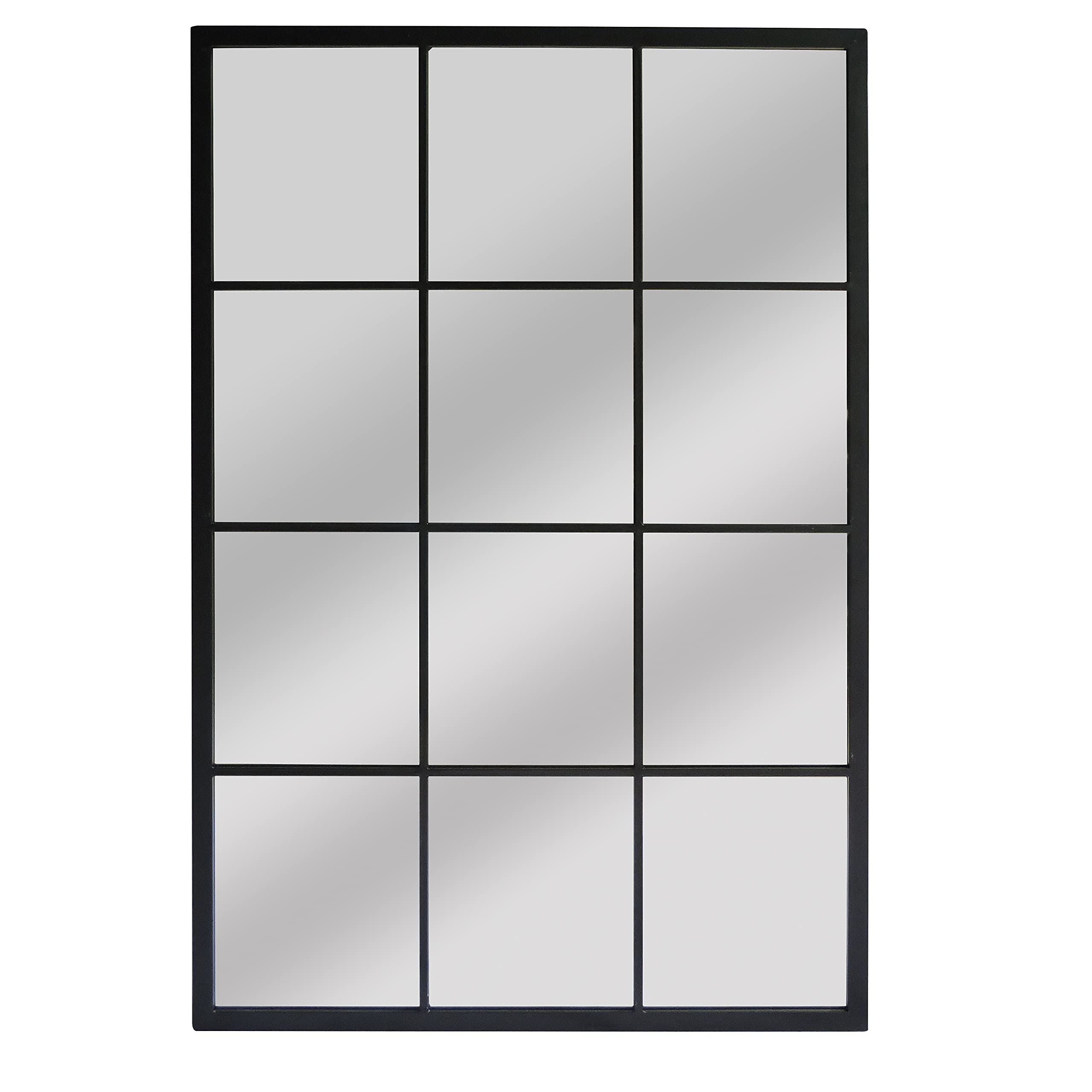 DEENZ Black Window Style Wall Mirror 60X90Cm from B&Q
