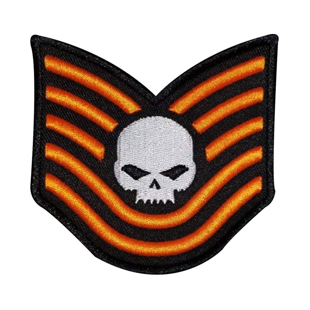 MotohogMotohog Unique Embroidered Iron & Sew on Patch for Denim Jacket (Sergeant Skully, Multicolor) 3.5X3.5.7 inches