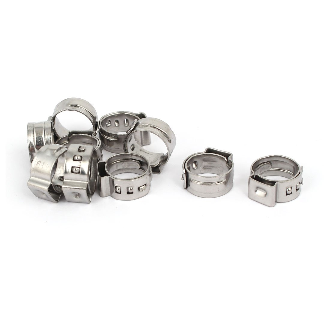 Aexit 9.4mm-11.9mm 304 Clamps Stainless Steel Adjustable Cable Pipe Tight Hose Strap Clamps Clamps 10pcs