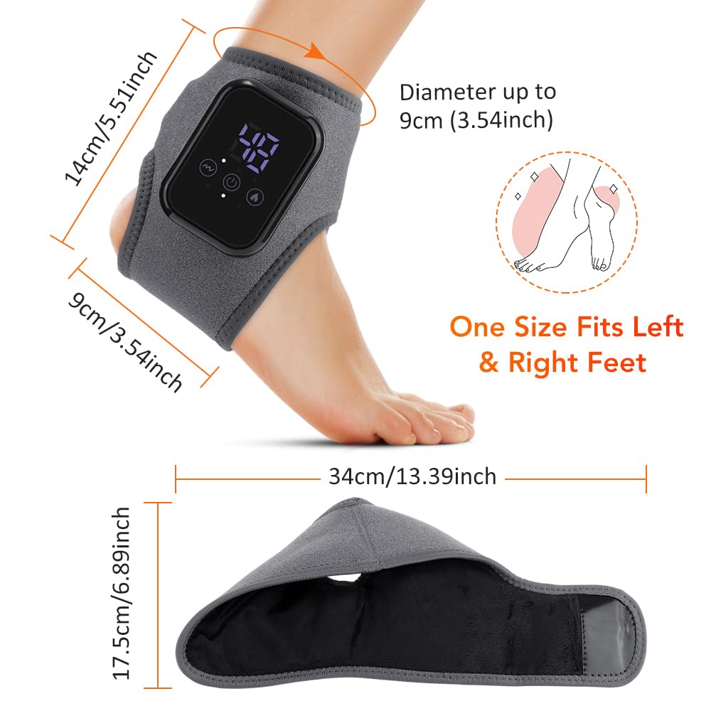 Masseur de cheville, Pour Les Pieds Coussin Chauffant Pour La Cheville Contre La Douleur, Masseur de Cheville Avec Chaleur Pour La Circulation et (Noir (paquet de 2))
