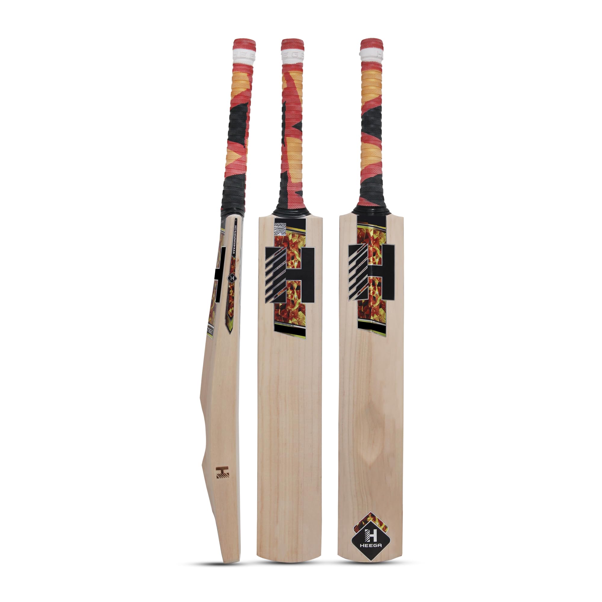Heega Camel-Shaped Spine Kashmir Willow Cricket Bat | Premium Grade 1 Power Stroke Bat with Thick Edges, Extended Sweet Spot & Professional Grip for Leather Ball Cricket (Size Harrow | 32.75 in)-image-5