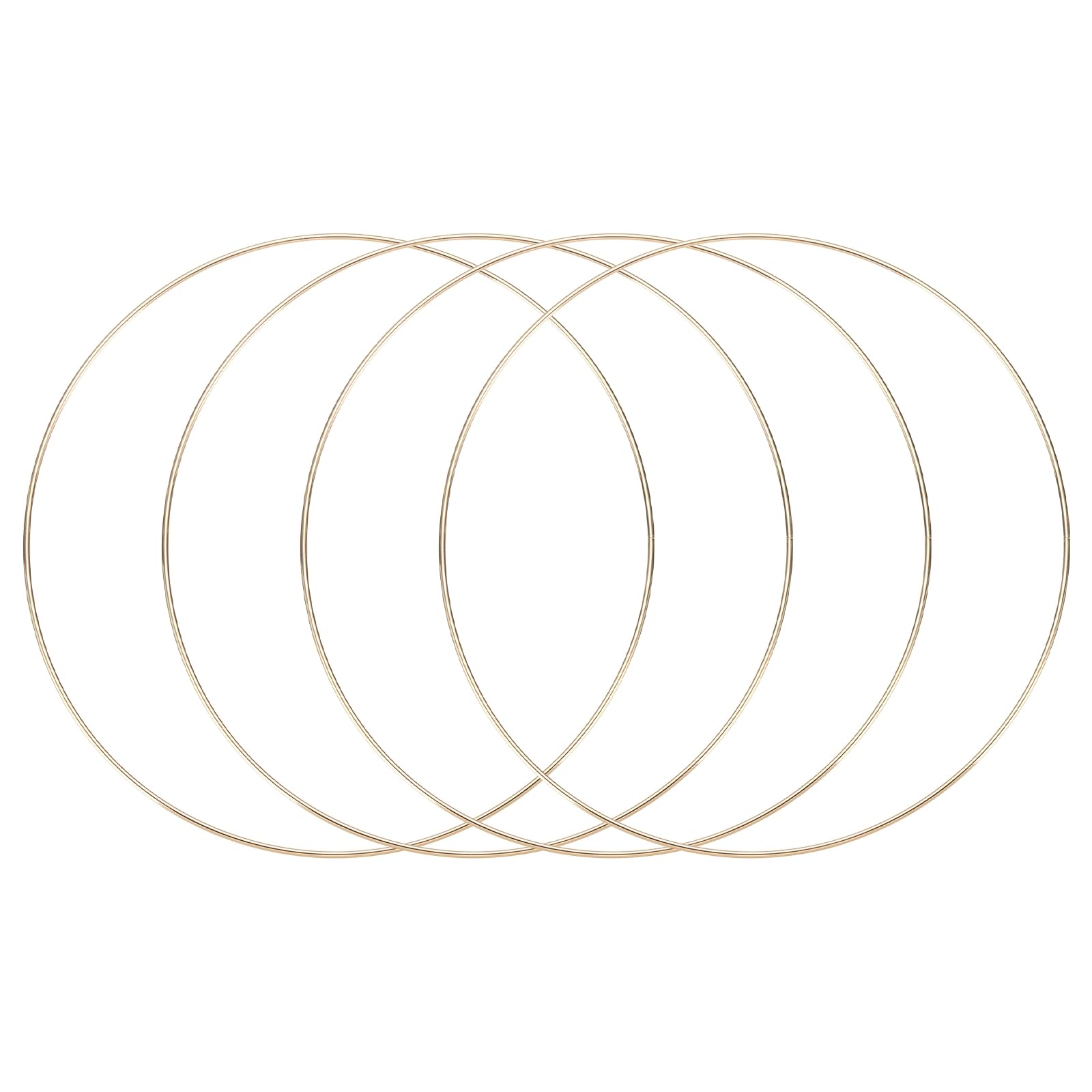 MECCANIXITY 4 Pcs Dream Catcher Rings,Metal Craft Hoops Floral Hoops 10 Inch Macrame Hoops Rings for DIY Crafts Wreath Making Supplies Plant Hangers,Gold