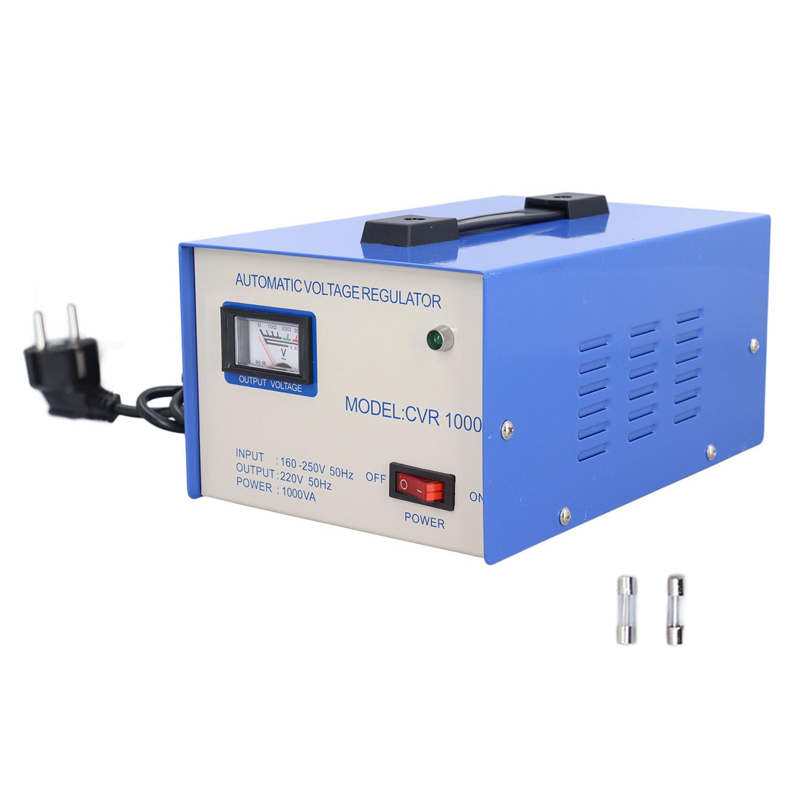Transformador convertidor de Voltaje de 1000 vatios, Voltaje de Entrada de 160-250 V Convertidor de Potencia de Voltaje de Salida de 220 V con 2 enchufes de Salida universales