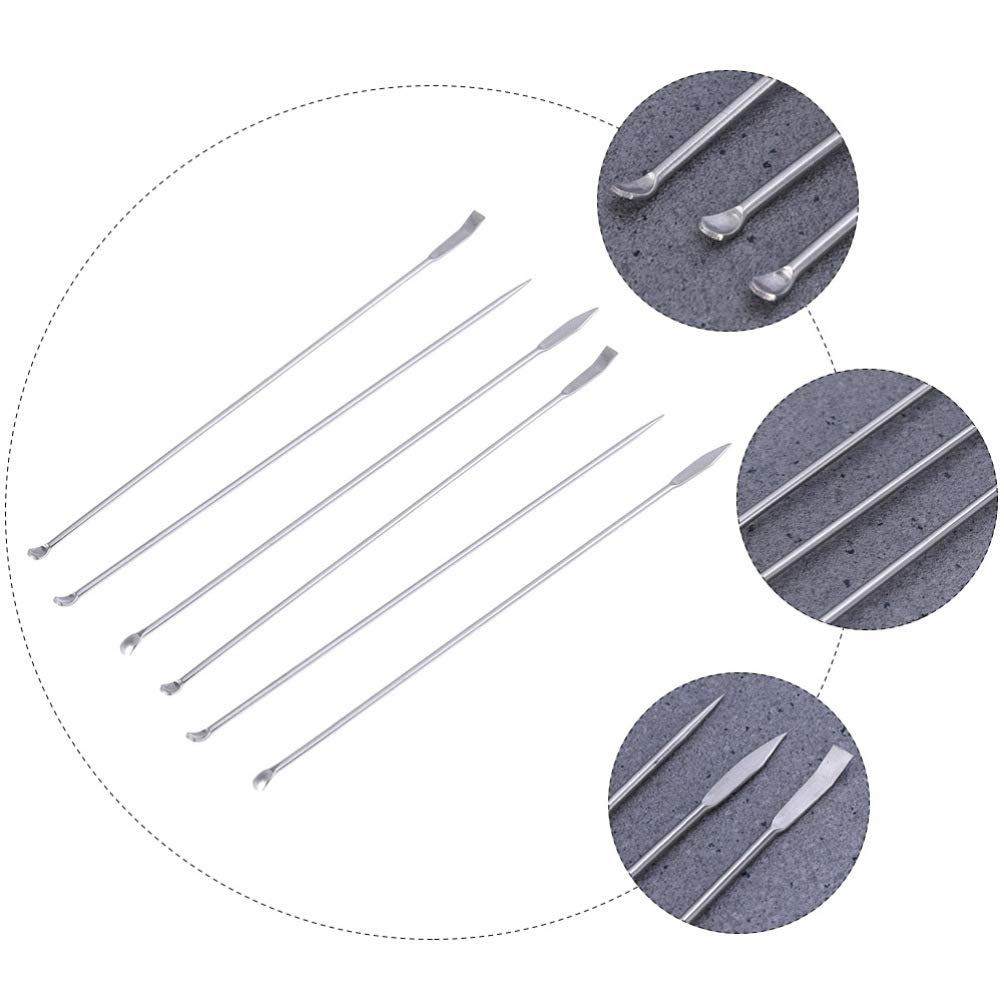 Hemobllo 6-Pack Stainless Steel Reagent Sampling Spoons Spatula Set for Deep Bottle Sampling Powder Scooping Mixing Chemistry Lab and Kitchen Use — Amazon image 7