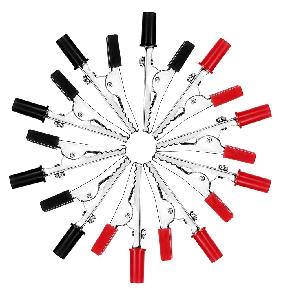 Yogelgs Red/Black 10Pcs And Alligator Clipsterminal Test Clamps Small Metal Electrical Clamps For Car Electrical Testing Battery