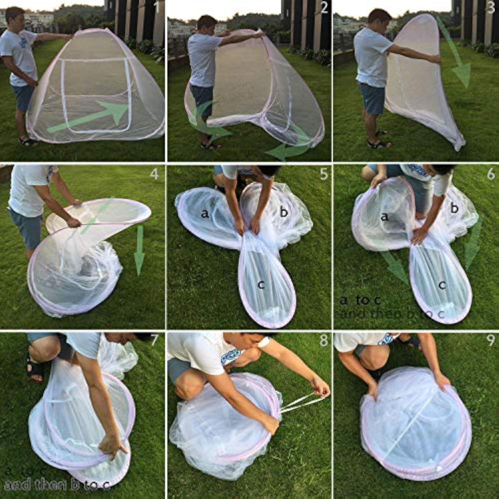 Folding Double Bed Mosquito Net with Zipper, King Size