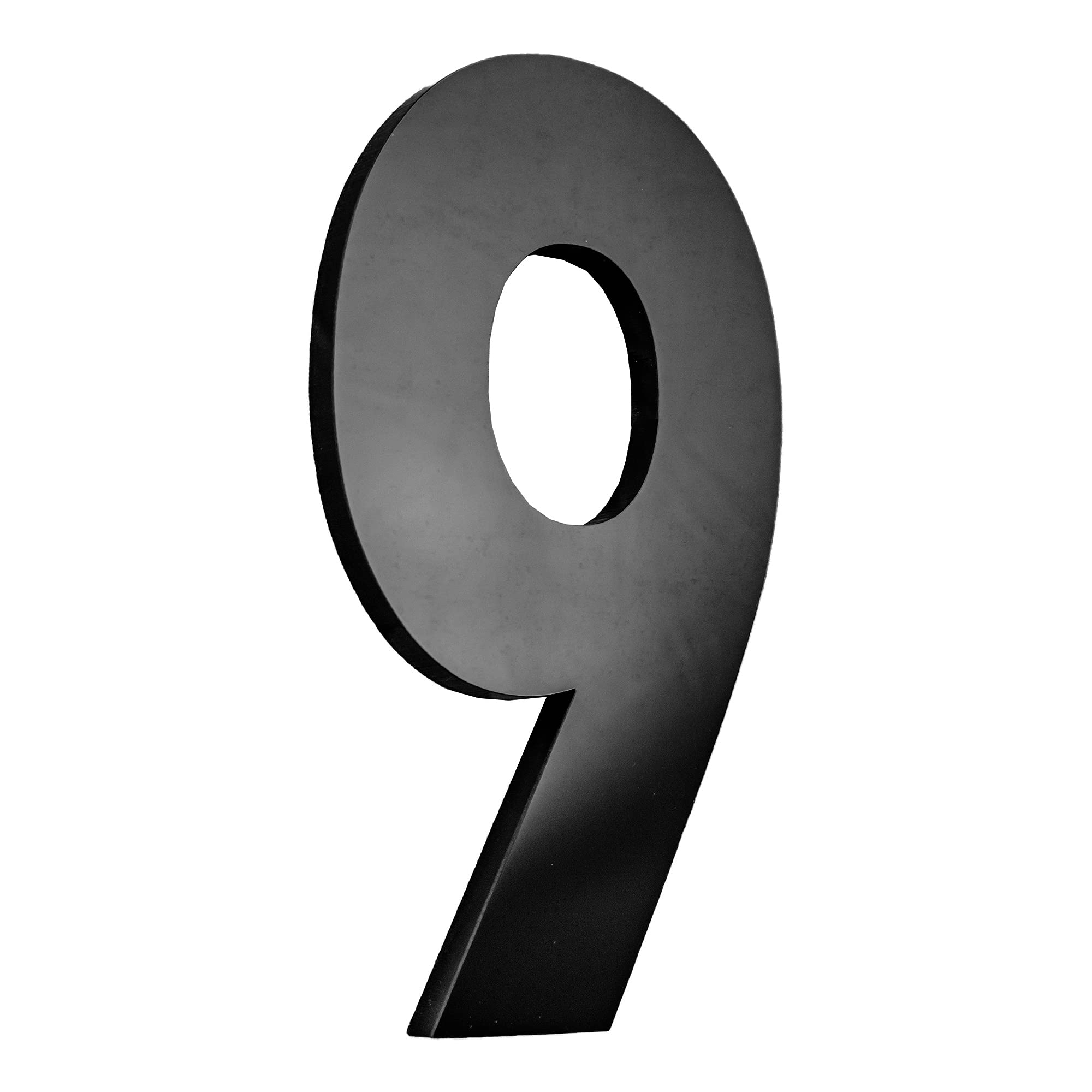 BMBM 5 Inch Modern Bold Block Style Black House and Mailbox Numbers Plexiglass with Outdoor Adhesive Strips (Number 9)