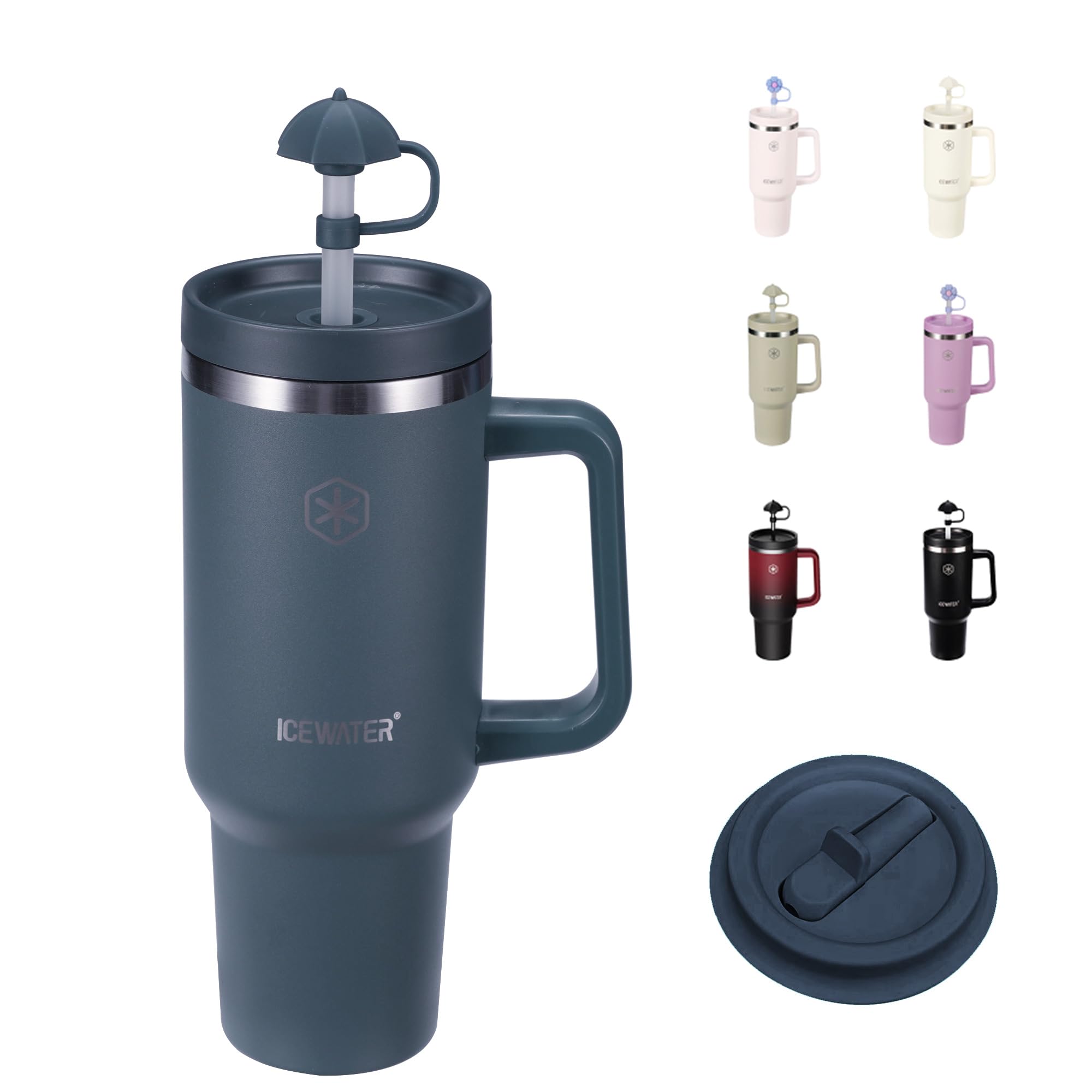 ICEWATER 40 oz Tumbler with 2 Lids