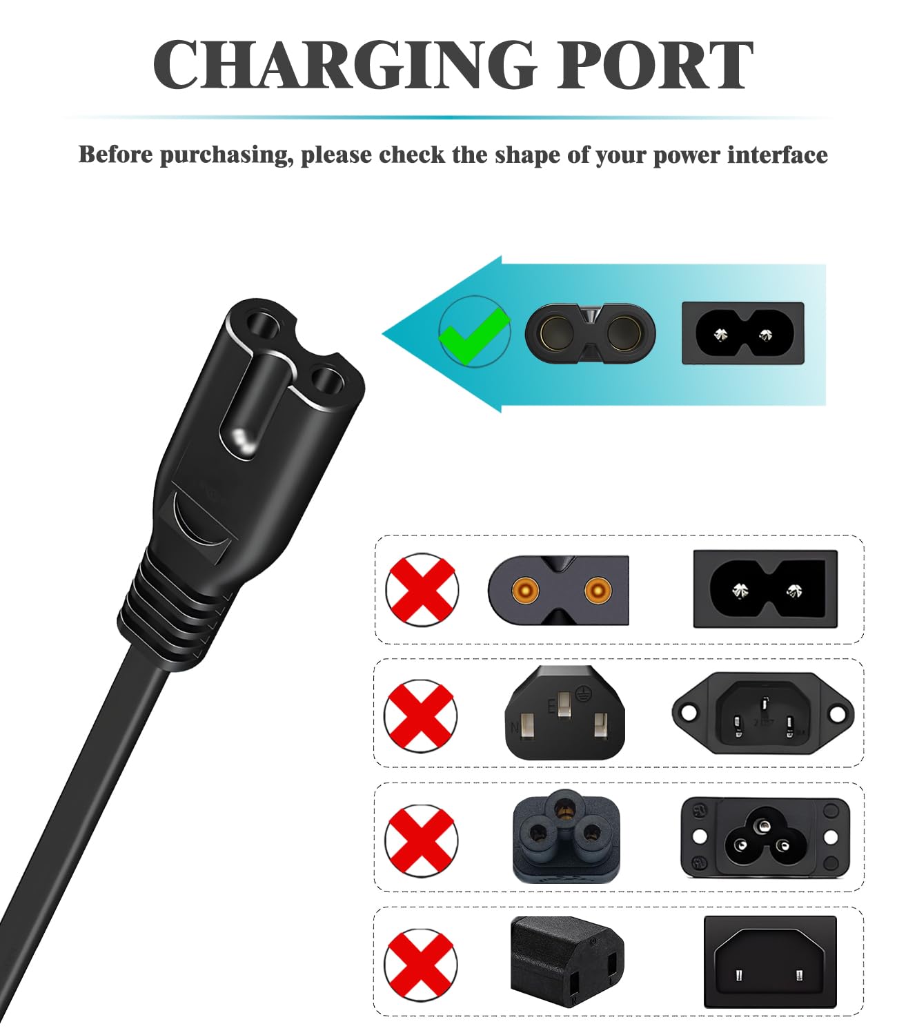 Netzteilkabel für Xbox Series S/X, Xbox One X/S, für Sony PS4 PS5 PS3 Slim PlayStation5 4 3 TV Drucker Universal Lautsprecher Ersatz
