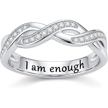 I Am Enough Rings S925 Sterling Silver Inspirational Encouragement