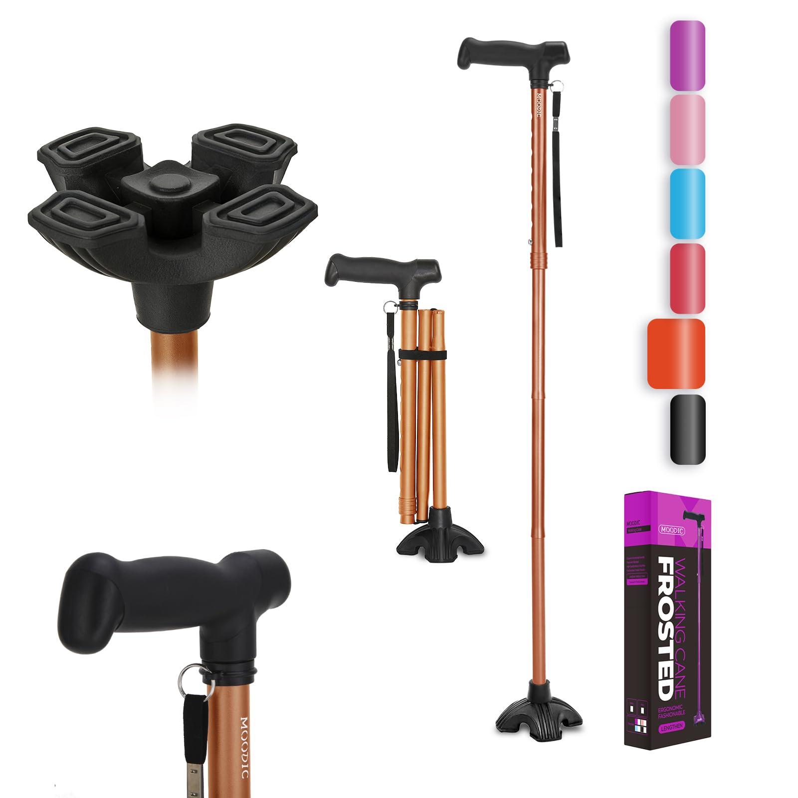 Moodic Collapsible Cane - Orange