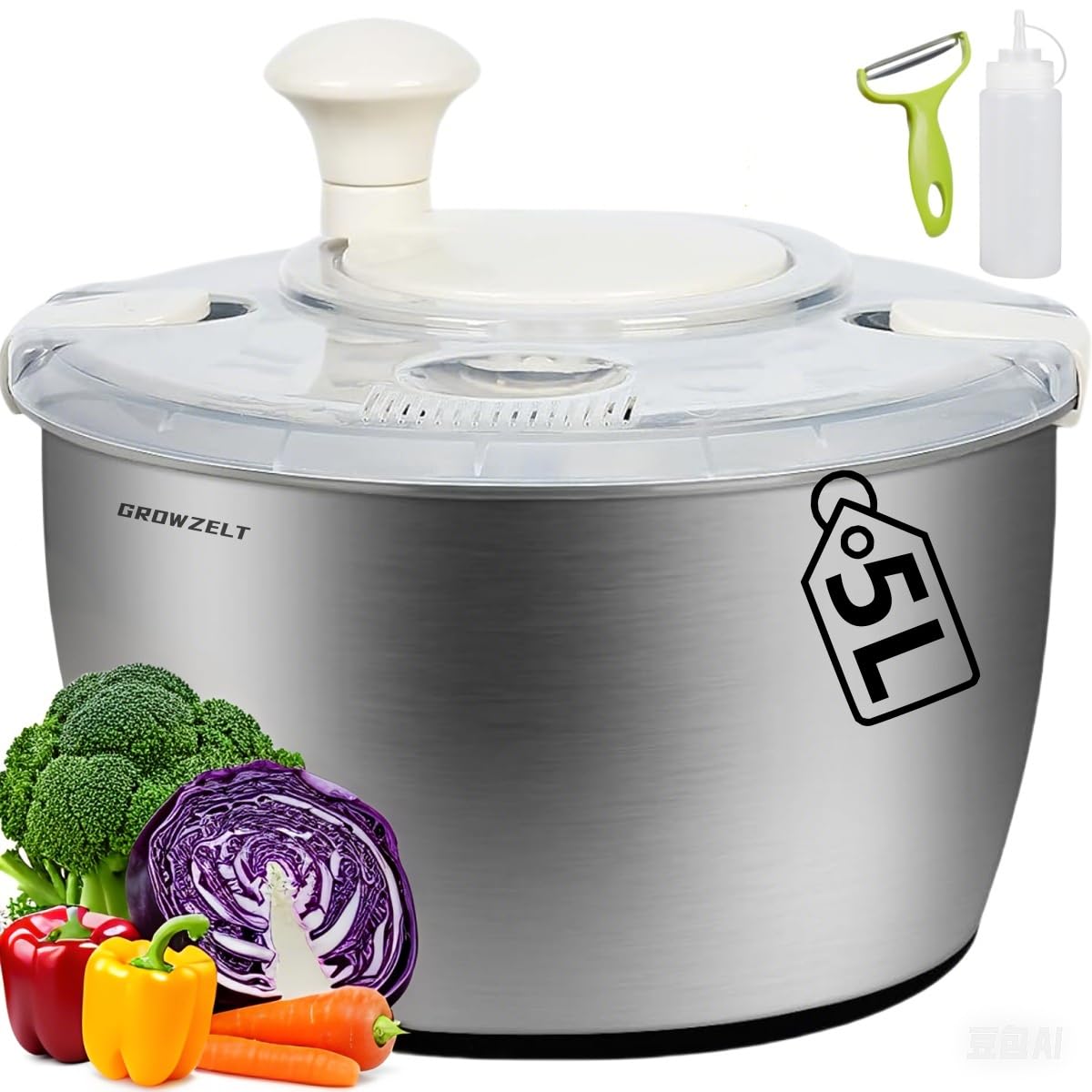 essoreuse à salade xxl 5l acier